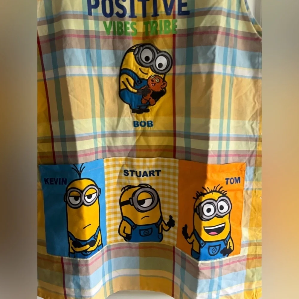 Minions Plaid Apron - Yellow and Blue